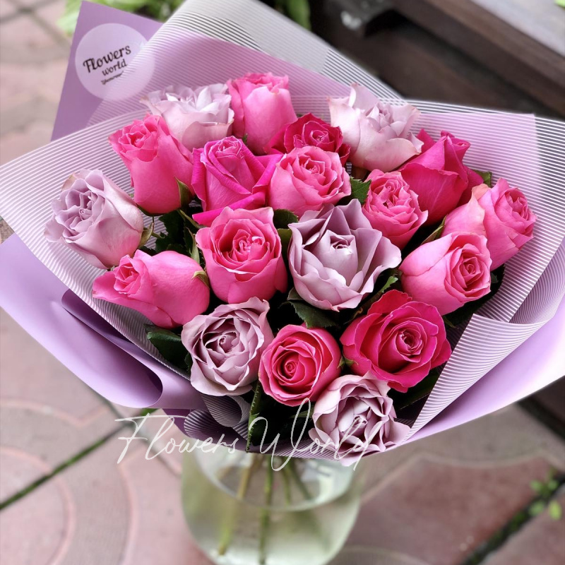 Букет из розовых роз «Нежные чувства»