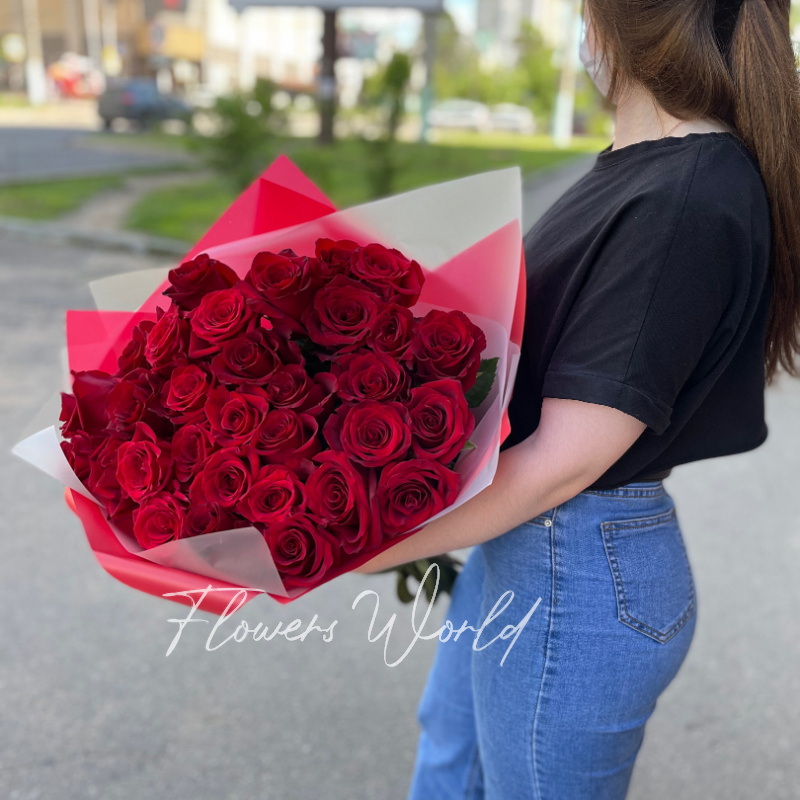 Монобукет «Из 31 красной розы» 2