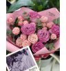 Букет «Из лиловых кустовых и одноголовых роз» 3